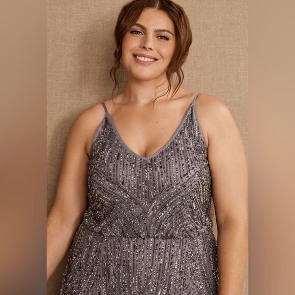 BHLDN Fidelia Beaded Maxi Dress/Gown‎ Sz 16 NWT - Picture 3 of 15